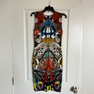 Roberto Cavalli Multi Color Butterfly Dress